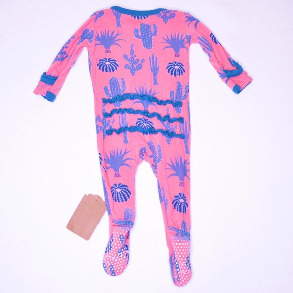 G-Kickee Pants, 3-6M, l/s bamboo footie - Picture 2 of 2